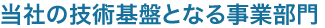 当社の技術基盤となる事業部門